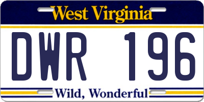 WV license plate DWR196