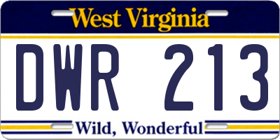 WV license plate DWR213