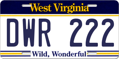 WV license plate DWR222