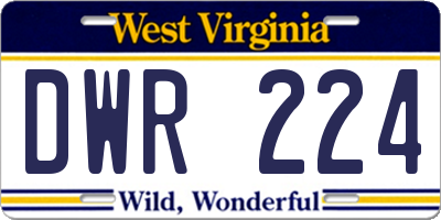 WV license plate DWR224