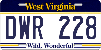 WV license plate DWR228
