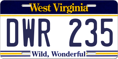 WV license plate DWR235