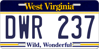 WV license plate DWR237