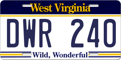 WV license plate DWR240