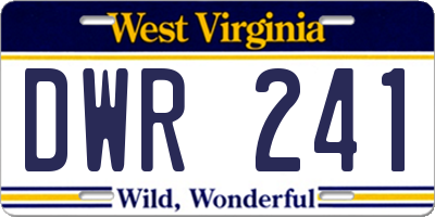 WV license plate DWR241
