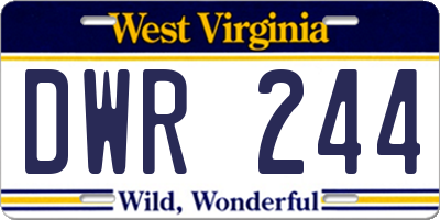WV license plate DWR244