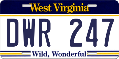 WV license plate DWR247