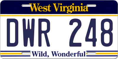 WV license plate DWR248