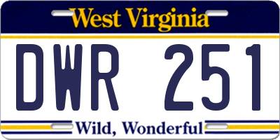 WV license plate DWR251