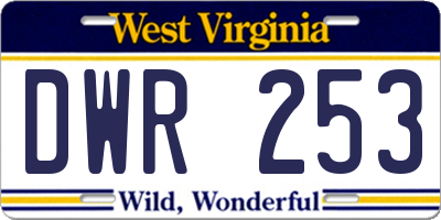 WV license plate DWR253