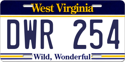 WV license plate DWR254