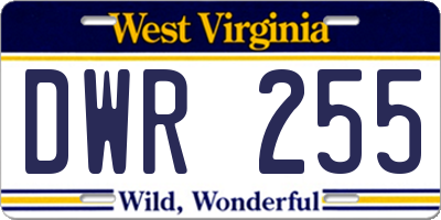 WV license plate DWR255