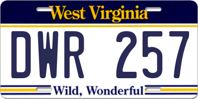 WV license plate DWR257