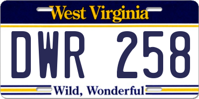 WV license plate DWR258