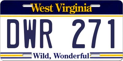 WV license plate DWR271