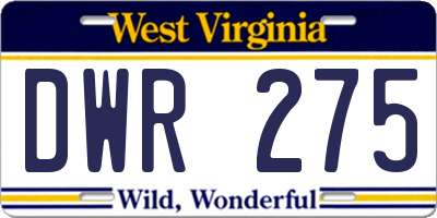 WV license plate DWR275