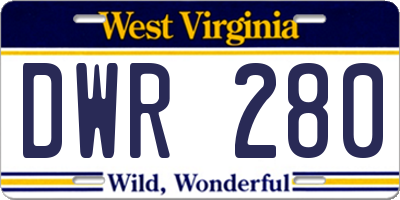 WV license plate DWR280