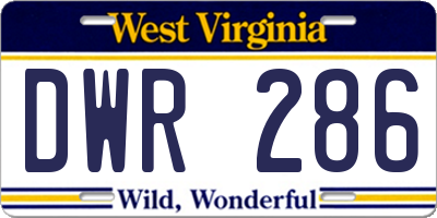 WV license plate DWR286