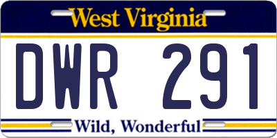 WV license plate DWR291