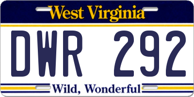 WV license plate DWR292