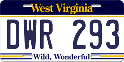 WV license plate DWR293