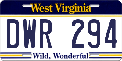WV license plate DWR294