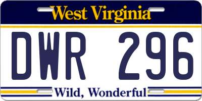 WV license plate DWR296