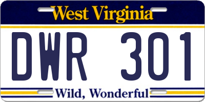 WV license plate DWR301