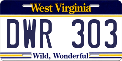 WV license plate DWR303