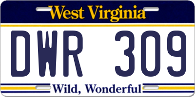 WV license plate DWR309