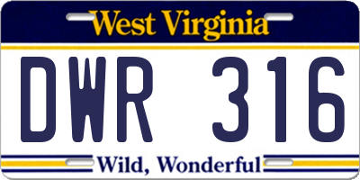 WV license plate DWR316