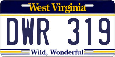 WV license plate DWR319