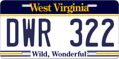 WV license plate DWR322