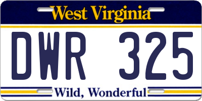 WV license plate DWR325