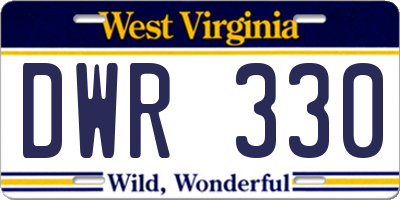 WV license plate DWR330