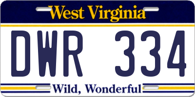 WV license plate DWR334