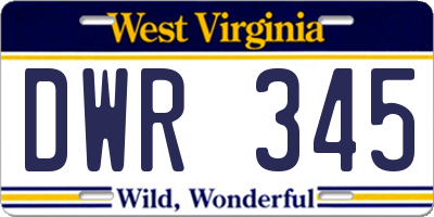 WV license plate DWR345