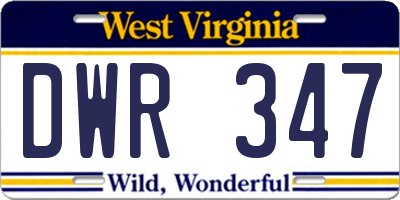 WV license plate DWR347