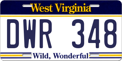 WV license plate DWR348