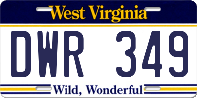 WV license plate DWR349