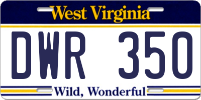 WV license plate DWR350