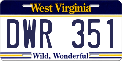 WV license plate DWR351