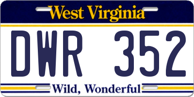 WV license plate DWR352