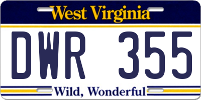 WV license plate DWR355