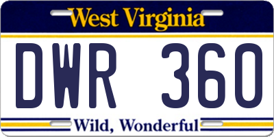 WV license plate DWR360