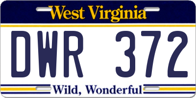 WV license plate DWR372