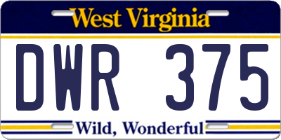 WV license plate DWR375