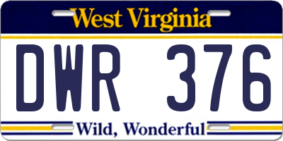 WV license plate DWR376