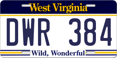 WV license plate DWR384