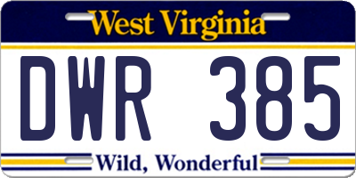 WV license plate DWR385